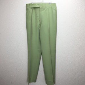 Mens Vintage Beltless Pants Slacks 33x28 Green